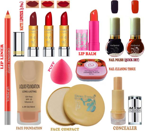 CLUB 16 Professional Makeup Kit of 12 Makeup Items for Newly Wed Women, Office & College Going Girls AGRR45