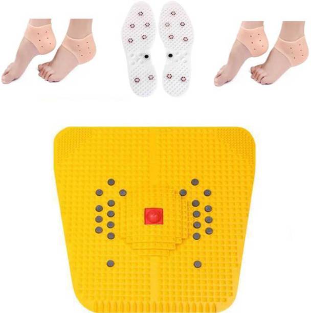 netclub NVC-24 2000 Acupressure Massager Tools fitness mat for stress and pain relief with 2 Silicone Gel Heel Pad Socks For Heel Swelling Pain Relief,Dry Hard Cracked Heels Repair Cream Foot Care Ankle Support Cushion shoe shole height growth anti crack heel silicon socks Combo Kit Massager
