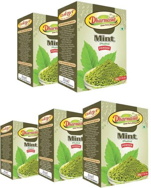 धर्मसुत Mint Leaves | Pudina | Mentha Powder 250g | (50g*Pack of 5)