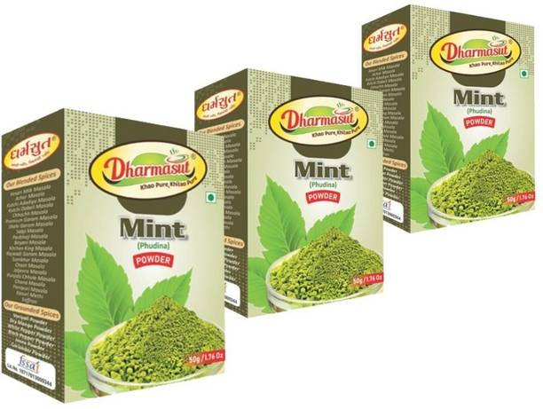 Dharmasut Premium Quality Pudina Powder (Mint Leaf Powder) 150g | (50g*Pack of 3)