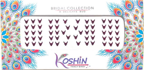 Koshin Dark Maroon Medium Size Shape Half Moon Chand Forehead Maroon Bindis