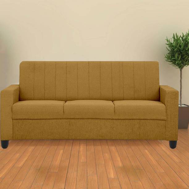 Torque Nicole 3 Seater Fabric Sofa For Living Room (Yellow) Fabric 3 Seater  Sofa