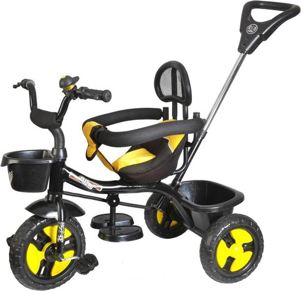 TOYSHOPPEE Tricycle for Kids Yellow Colour with Parent Handel with Back and Front Basket Tricycle for Baby boy or Baby Girl Kids trikes or Toddler Tricycle for 1,2,3,4,5 Years Kids BEST TRICYCLE FOR KIDS R10. Kids Tricycle Plug and Play Convertible 2 in 1 TriCycle for Kids with Parental /Push Handle for Kids TriCycle | Baby TriCycle Suitable Kids for Boys & Girls (1-5 Years) Tricycle