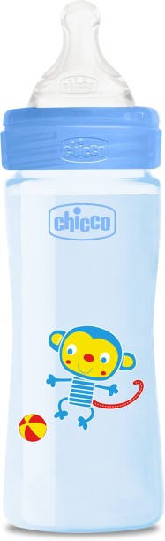 Chicco Babyfläschchen Well-Being Silikon Boy 330 ml 4m+ schneller Fluss