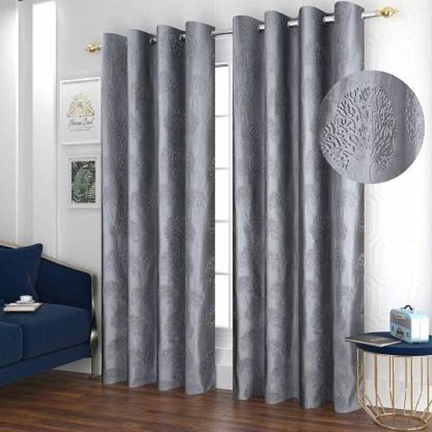 Radhey Radhey Decor 182 cm (6 ft) Polyester Semi Transparent Window Curtain (Pack Of 2)