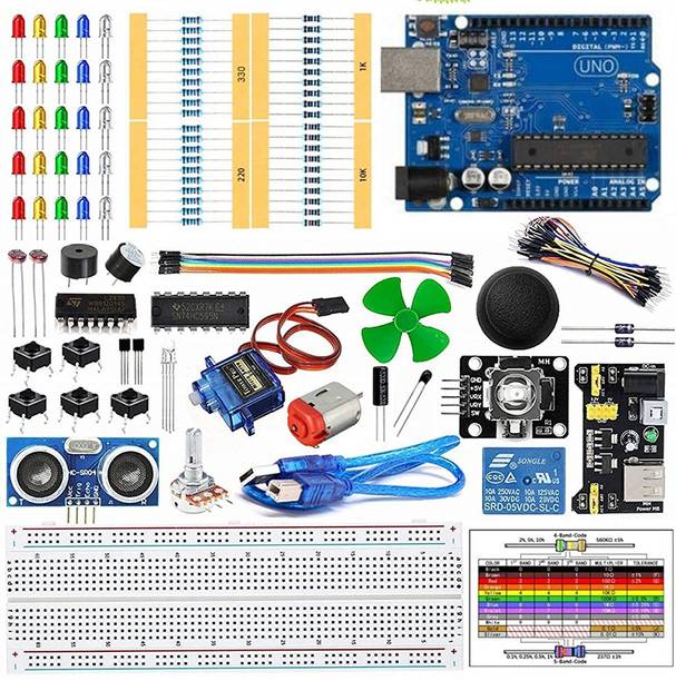 IDUINO The Basic Starter kit for Compatible with Arduino UNO R3, Breadboard, LED, Resistor,Jumper Wires and Power Supply Educational Electronic Hobby Kit