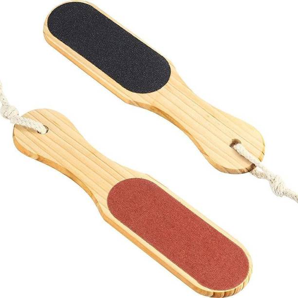 feelhigh Double Sided Mild Foot File For Dead Skin Callus Remover Pedicure Tool With Wooden Handle