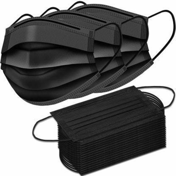 STYLERA Surgical mask pack of 100 pieces Masks 3 ply layer with nose clip Meltblown Ultrasonic Masks Pack of 100 Pcs Pin Certified by CE ISO GMP Best for Men Women(100-black) Surgical Mask