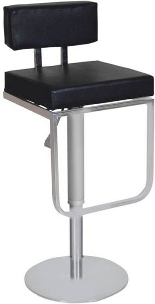 spacepanda Aspen Bar Stool in Metal Frame and PU Leather Seating, Adjustable Seating, H 35 x W 15 x D 16, Chrome Base 15.2 Diameter for Restaurant, Cafe, Bar, Kitchen, Clubs Metal Bar Stool