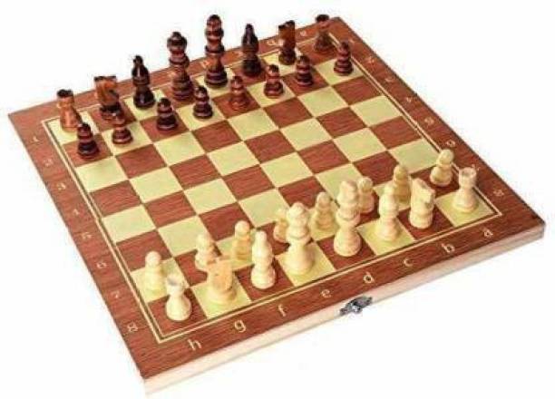 Tiipro 13"X 13" Morex Wooden Folding Chess Set,Handmade Game Board 4 cm Chess Board (Brown) Strategy & War Games Board Game