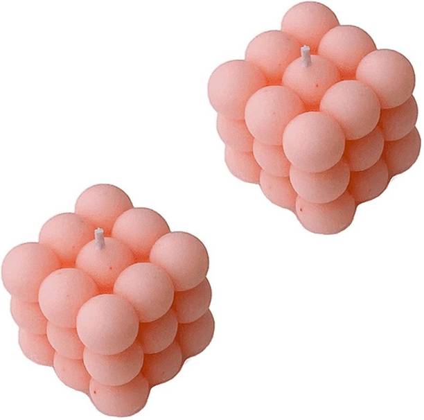 Floryn decor Scented Bubble Candle Combo of 2 | Fragrance Bubble Candle | Size- 7 cm*7cm*7cm | 230 gm | (Pack of 2) | Scented - Rose Candle