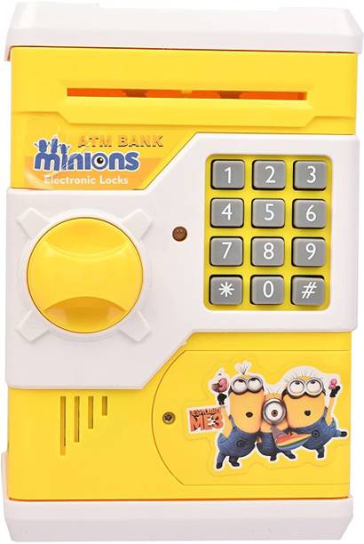 Qbik Hello Kitty Piggy Bank with Special Electronic Code (Password) Battery Operated Keypad lock with changeable password Safe way to keep money Light and sound Coin Bank ( Random Design ) ( Color and Model as per Availability ) Coin Bank