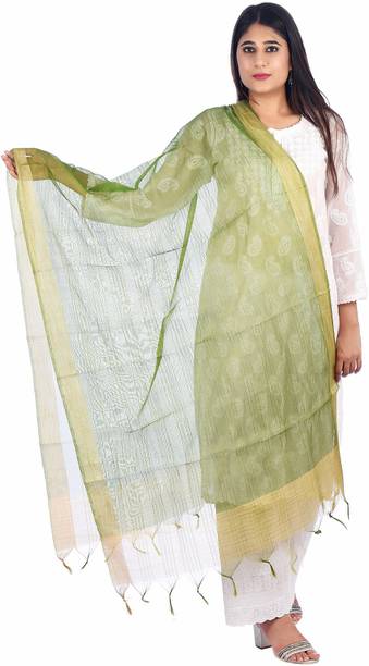 Pure Cotton Solid Light Green Women Dupatta
