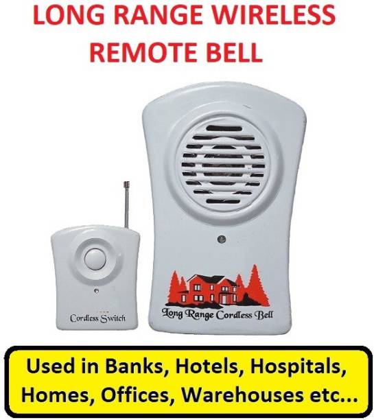 REALON Veetex Wireless Remote Calling Bell for Office,Hard Plastic Body,Long Range,Cordless/Wireless Door Bell with Remote(White Color) Wireless Door Chime