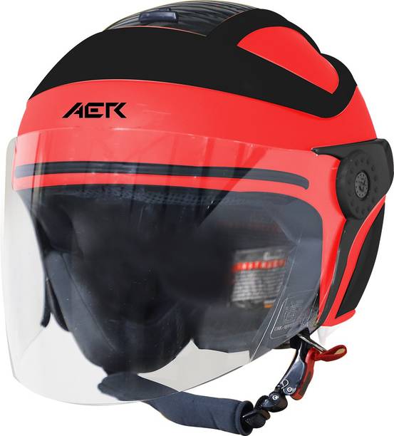 Steelbird AER Open Face Helmet, ISI Certified Helmet Motorbike Helmet