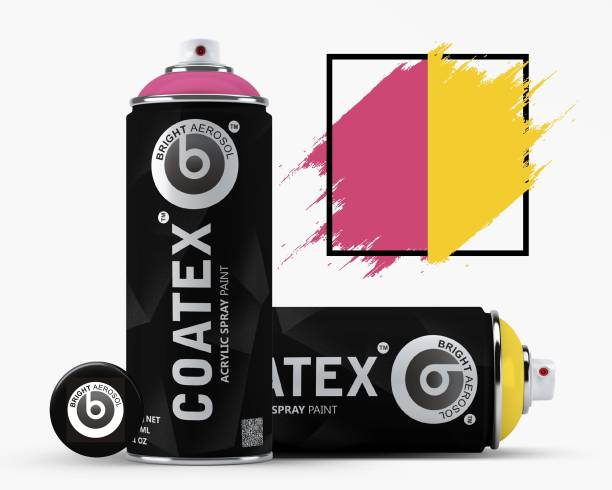 COATEX 1018-4101 Signal Yellow & Rubin Pink Spray Paint 400 ml
