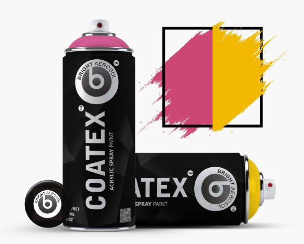 COATEX 1023-4101 Traffic Yellow & Rubin Pink Spray Paint 400 ml