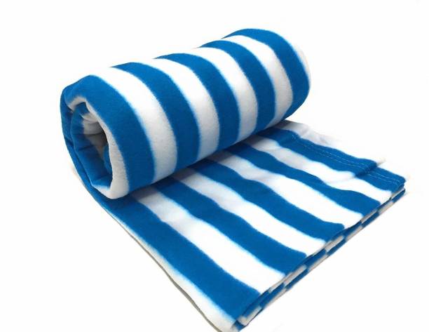 Goyal's Striped Single Fleece Blanket for  AC Room
