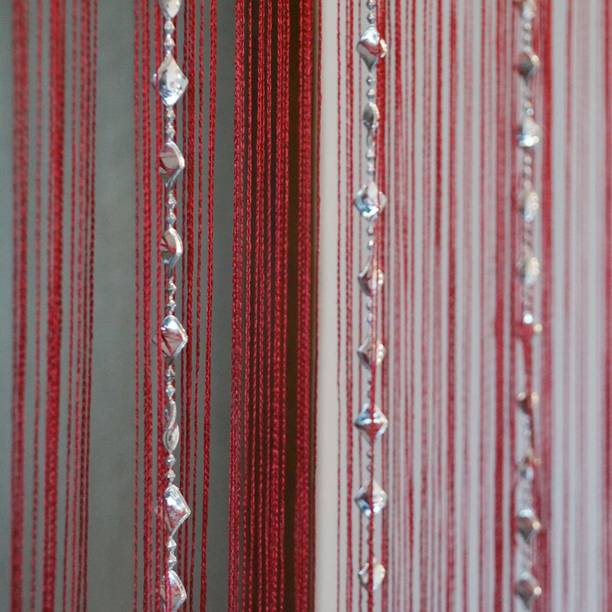 PINDIA 213.36 cm (7 ft) Polyester Semi Transparent Door Curtain Single Curtain