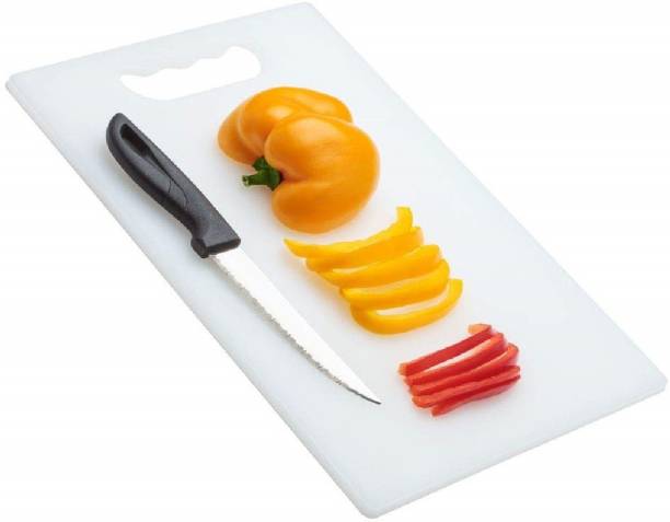 Craftbin Chopping Board with Knife Cutting Board and Knife Vegetable Fruit Cutter Board Plastic Cutting Board