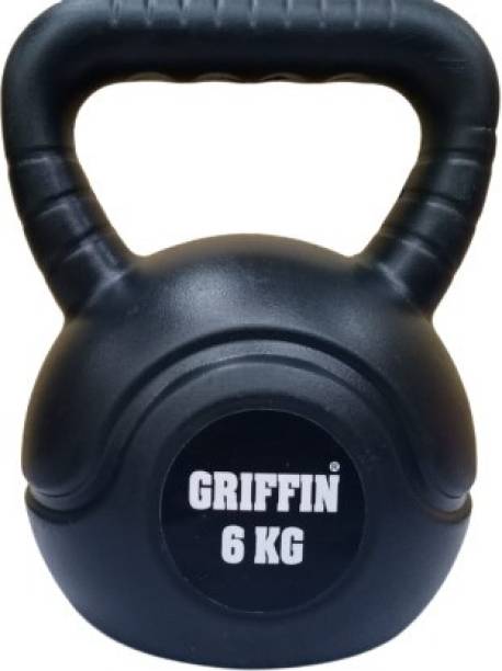 GRIFFIN 6 Kg Kettlebell Fixed Weights Home & Gym Fitness Workout Bodybuilding Weight Black Kettlebell