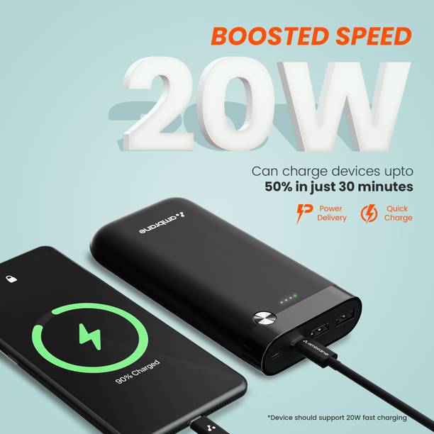 Ambrane 20000 mAh 20 W Compact Pocket Size Power Bank