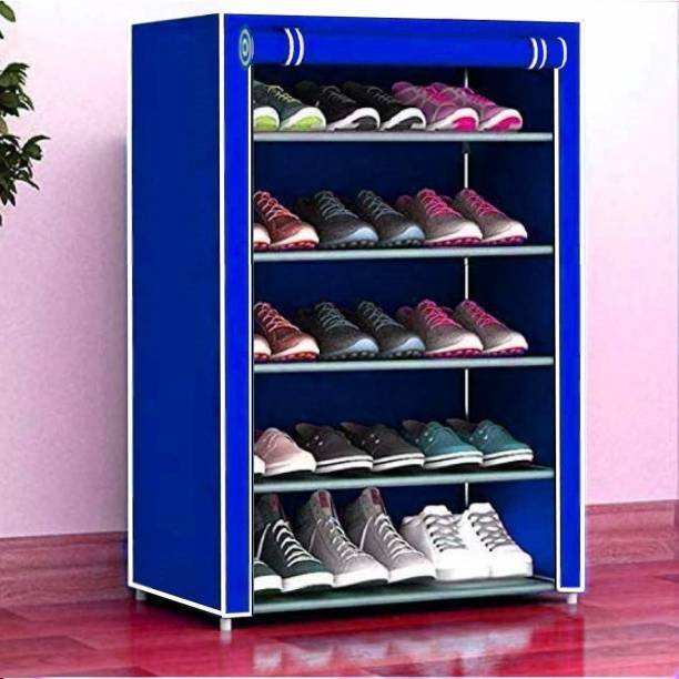 CHAAK 5 Shelves Shoes Rack & Multipurpose Use etc. Plastic Collapsible Shoe Stand