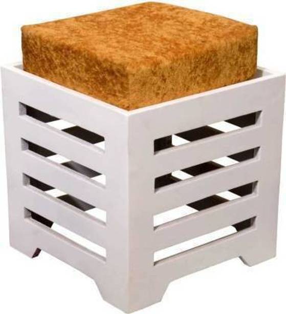 KHANSHOPEE Wooden Stool for Living Room with Cushion | Side Stool | Table for Bedroom | Stool for- Dressing Table, Bedside, Home, Office, Balcony Living & Bedroom Stool Living & Bedroom Stool