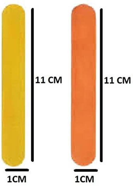 TITIRANGI High Quality 45 Colored and 45 White Stick Straight Edge Natural Wooden Ice Cream Popsicle Stick for Art and Craft School Projects (Pack of 90, Multicolor )