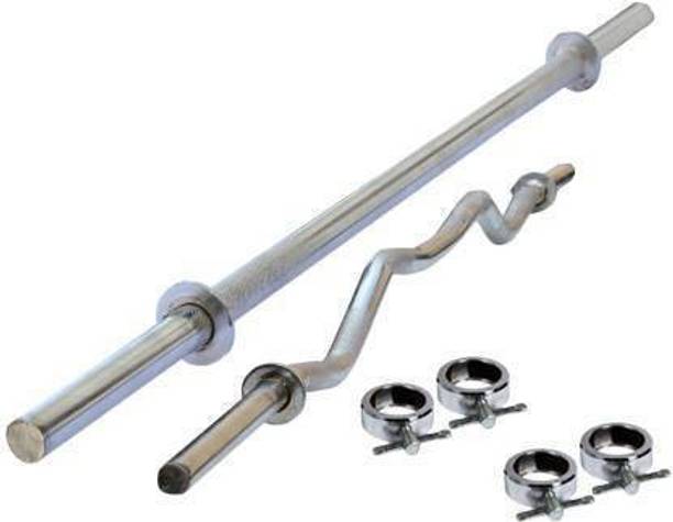 Hridya Trade Exclusive 3 Ft Straight Rod/ 3 Ft Curl Rod/For Gym Weight Lifting Bar Weight Lifting Bar