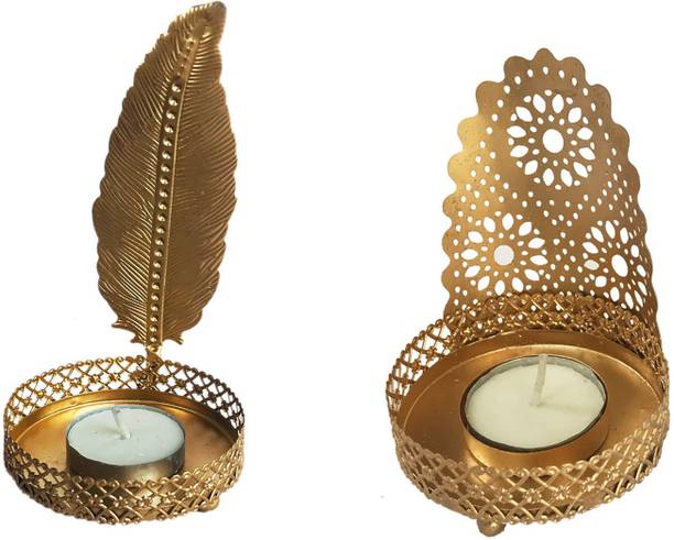 AROOMAN Iron Tealight Holder Set
