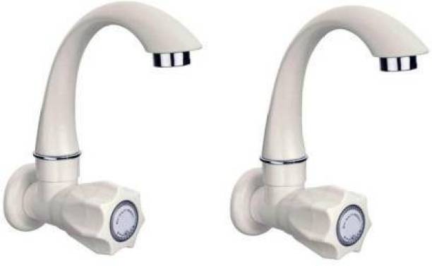 BATHONIX Flexible 360 Degree PVC Sink Cock Water Tap Pack of 2for Sink Kitchen With PVC Bib Tap Faucet