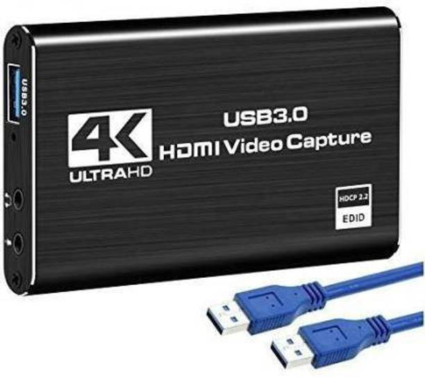 microware 4K Audio Video HD USB3.0 to HDMI Video Capture Card Full HD 1080P 60fps Reliable Portable Video Converter for Xbox Nintendo Switch PS4 Camera PC Laptop Game Streaming Live Broadcasts Video Record Media Streaming Device