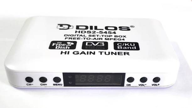 dilos HDS2-5454 Free-To-Air Full HD DVB-S2 Set-Top Box H.264 MPEG-4/AVC FREE TO AIR DIGITAL SET TOP BOX GET LIFETIME FREE TV CHANNELS FROM DD FREE DISH ( NO MONTHLY CHARGES ) Media Streaming Device