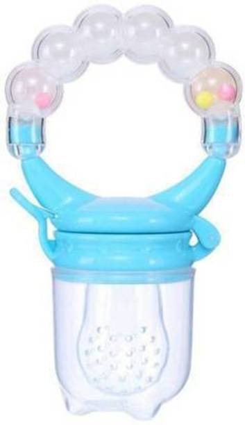 CHILD CHIC Baby's BPA-Free Silicone Nipple Food Nibbler for Fruit and Veggie with Rattle Handle Teether and Feeder Feeder