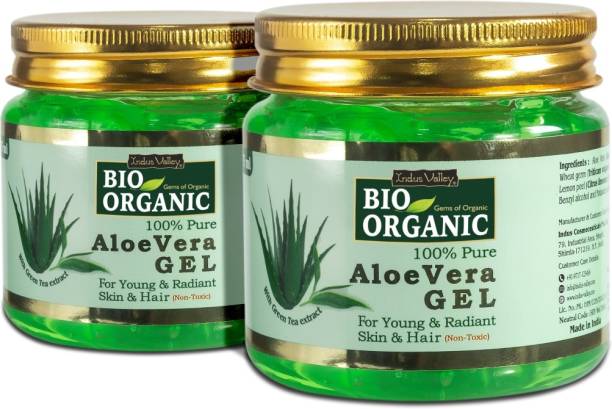 Indus Valley 100% Bio Organic Aloe Vera Gel For Skin Acne, Scars, Dark spots Face & Hair Care