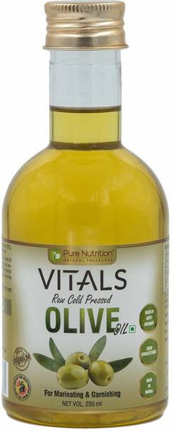 Pure Nutrition VITALS Olive Oil Rich in Antioxidant & Zero Cholesterol(250 ml) Olive Oil Plastic Bottle