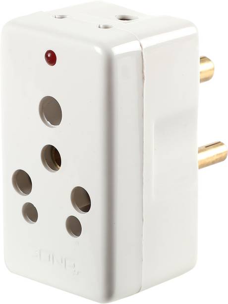 CONA Glossy 2076 3-Pin Multi Plug Adapter with Neon LED Indicator 6/16A 240V, Travel Adapter Plug Pin