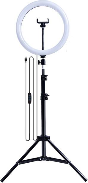 Wrapo 10 Selfie Ring Light w/ Tripod Stand & Phone Holder 3 Modes 10 Brightness Level 120 LED Bulbs Dimmable Selfie Ringlight for Live Stream Makeup YouTube Video Photography Shooting Tripod