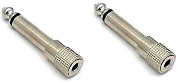 ERHIndia (Pack of 2 pc) Jack 6.35mm Male Plug to 3.5mm Female Connector Headphone Amplifier Adapter Microphone 6.3 to 3.5 mm Audio Converter 3.5-6.5 mm Pin