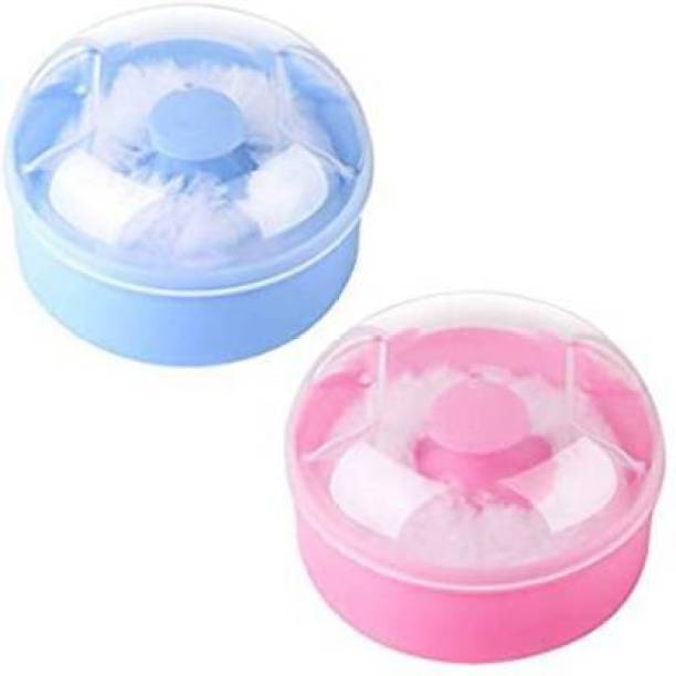 Happy Baby aby Powder Puff with Box, Soft Face Body Cosmetic Powder Puff Sponge with Case, Pack of 2