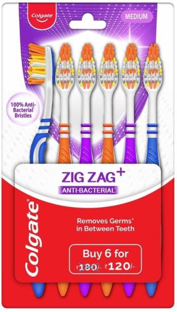 Colgate ZigZag Antibacterial Medium Toothbrush