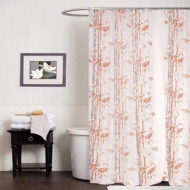 CASA FURNISHING 220 cm (7 ft) PVC Semi Transparent Shower Curtain Single Curtain
