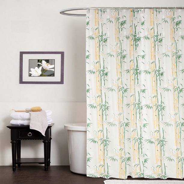 CASA FURNISHING 274 cm (9 ft) PVC Shower Curtain (Pack Of 2)
