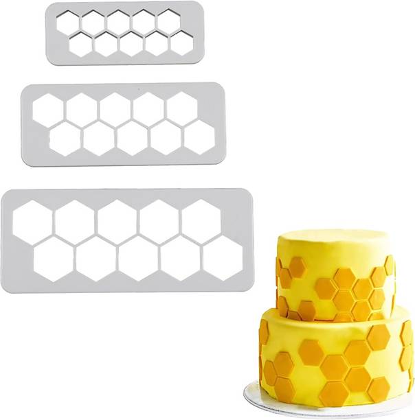 Finedecor Hexagon Cookie Cutter / Fondant Cutter & Embosser - Geometric Cutter Set, Football Cake Fondant Cutter, FD 3363 Cookie Cutter
