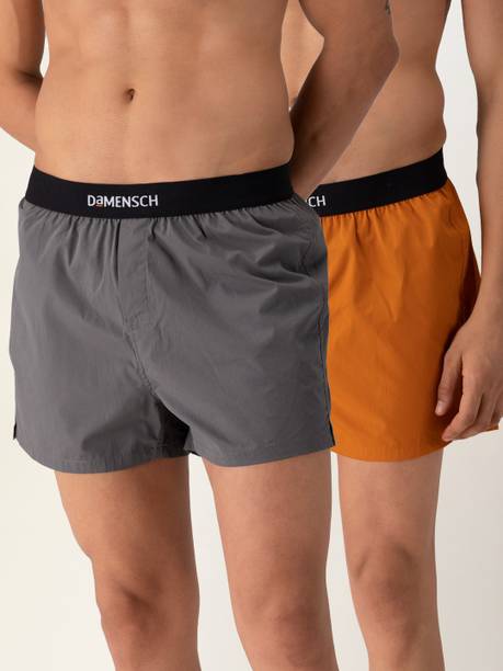 Pack of 2 Cotton Back Pocket Solid Men Boxer