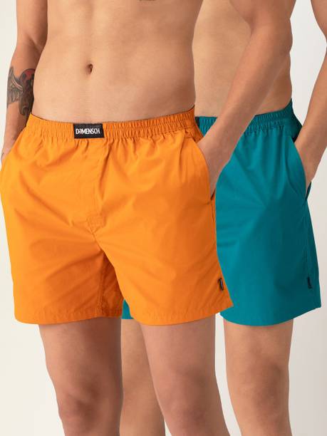Pack of 2 Pack of 2 Breeze Solid Cotton Boxer Shorts Solid Men Boxer