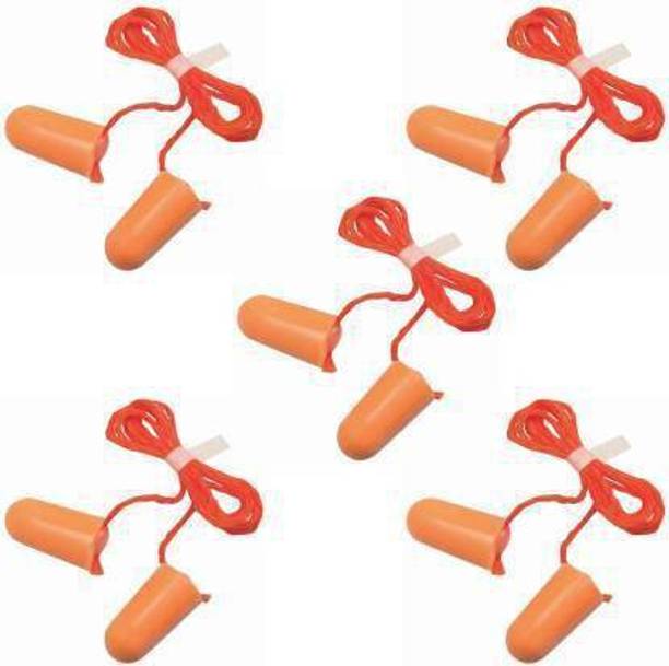 ROSHANI MARKETING Noise Reducing | For Meditation | During Study | While Travelling | Sleeping Ear Plug (Orange) (Pack of-5) Ear Plug