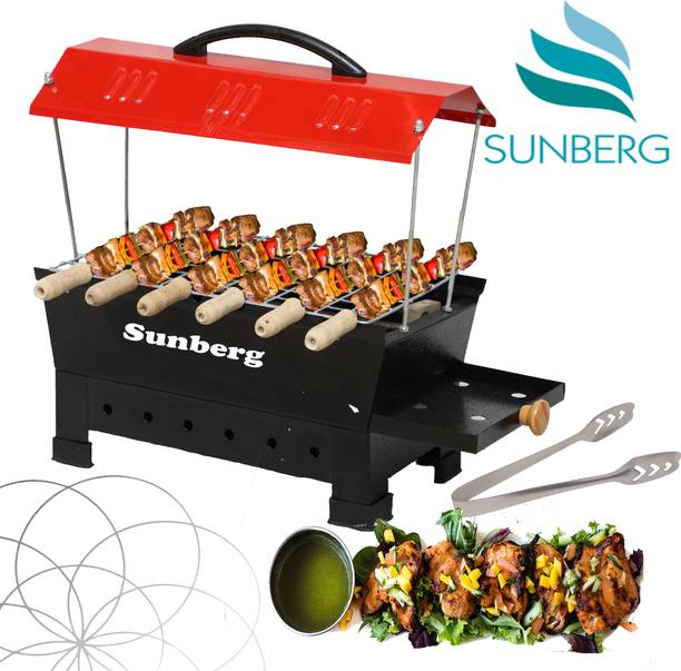 SUNBERG Electric & Non Electric Barbecue Grill & Tandoor Set (Red), Toaster Barbeque Grill Electric Grill Electric Tandoor Electric Tandoor