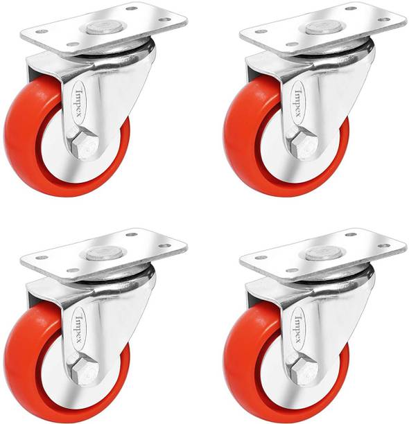 IMPEX (IM-241) Single Castor Wheel, 2 Inch with 50 mm Top Plate for Office Chair Wheels, Shopping Trolley, Furniture Equipment Swivel Furniture Caster